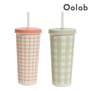 【Oolab 良杯製所】710ml 法式織戀系列 陶瓷易潔層吸管杯