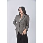(S) max mara質感格紋黑色外套二手衣, , large