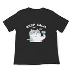 JZ TEE 美短-保持冷靜 印花短袖T恤, , large