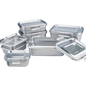 CLARE 可蕾爾 白金鋼316不鏽鋼保鮮盒組七件組密封保鮮盒便當盒-Leidea樂德兒