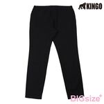 大尺碼-KINGO-休閒 彈性 窄管褲-黑-444305, , large