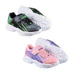 DIADORA迪亞多那 競速小將兒童運動鞋 童運動鞋 童鞋 寬楦 透氣 保護後跟 吸震 減壓 健康鞋墊 止滑 黑綠 粉紫, , large