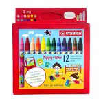 STABILO 德國 思筆樂 Yippy-Wax 12色趣味蠟筆 紙盒 12色組 / 盒 ST2812, , large