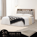 【Homelike】喜家居雙人5尺附插座床台組(2236), , large