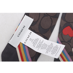COACH CC Logo 滿版標誌及彩色愛心圖案絲巾/Twilly /栗棕色, , large