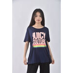 (L) juicy couture棉質文字藍色短袖上衣二手衣, , large
