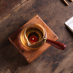 【CITY STAR】Bamboo walnut-colored warm tea warmer, , large