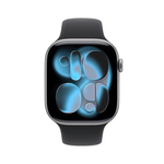 Apple Watch S11 GPS 42mm 曜石黑色鋁金屬錶殼搭黑色運動錶帶 S/M _ 台灣公司貨 + 專用【錶貼 ＆ 錶套】, , large