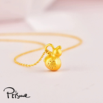 【Prisme Gold】黃金項鍊 福氣葫蘆 鍊墜項鍊 (金重：約0.02錢±0.01), , large