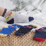 [Kaimei Cotton Industry] 8 pairs set, random and excellent, MIT made in Taiwan, antibacterial and deodorant pure cotton children's socks, train pattern four colors, 18-22cm Kaimei Cotton Industry, , large