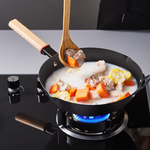 【Taste Plus】悅味元鐵 窒化鐵 無塗層 中式中華炒鍋 輕量化鐵鍋 32cm IH全對應設計(贈玻璃鍋蓋), , large