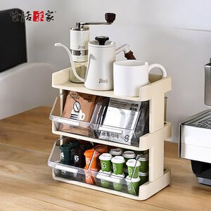 SHCJ CaféDeck 咖啡茶包零食整理收納架 奶油白三層