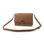 TORY BURCH Miller 荔枝皮革翻蓋肩背/斜背二用包/木棕色, , large