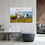 【御畫房】鶴舞 國家一級畫師手繪油畫60×90cm(VF-13), , large