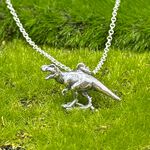 【Angel & Me】3D Dinosaur Tyrannosauru T-Rex s925 sterling silver necklace gift, , large