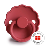 FRIGG Daisy - Round Silicone Pacifier - Scarlet - Size 2, , large