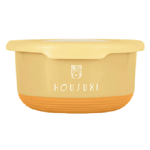 HOUSUXI 不鏽鋼雙層隔熱碗 730ml-經典黃