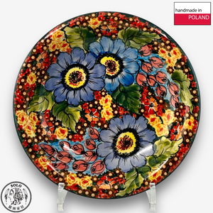 【SOLO Vintage】Cerraf Polish Pottery 22.5cm Dinner Plate Deep Plate Where Flowers Bloom Deeply Series Made in Poland
