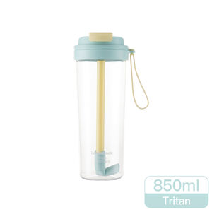 樂扣嚼對FUN飲吸管杯850ml-掀蓋/薄荷檸檬