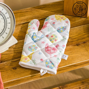 【SOLO Vintage】Country Chicken Kitchen Insulation Gloves 100% Cotton Made in Turkey