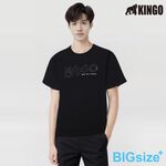 KINGO-超大尺碼-男款 圓領T恤-黑-415134, , large