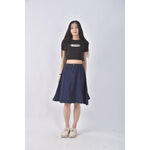 (Ｓ) 丹寧牛仔收腰藍色短裙二手衣, , large