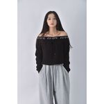 (S) 【房業涵私服】guesslogo刺繡黑色上衣二手衣, , large