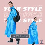 PIOGGIA P2 Italian Lightweight Waterproof Raincoat Multi-Size 2XL/3XL/4XL Hidden Rain Hat 3M Reflective Strip Waterproof Storage Pocket Red/Blue, , large