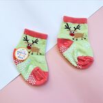 [Kaimei Cotton Industry] 10 pairs set, random and excellent, MIT made in Taiwan, pure cotton anti-slip children's socks (baby version 0-2 years old) - gentle moose style, , large