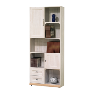 【唯熙傢俱】查理白橡色2.7尺書櫃