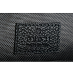 GUCCI 縫線Logo 素面皮革拉鍊迷你相機包/黑色, , large