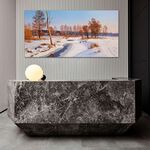【御畫房】雪鄉 國家一級畫師手繪油畫60×120cm(VF-129), , large