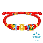 【童樂繪金飾】聚福金袋 兒童紅繩手鍊 約重0.05錢&plusmn;0.02 (彌月金飾 彌月禮 黃金999), , large