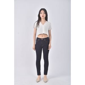 (L) revel shaping high rise skinny丹寧牛仔質感棉質藍色長褲二手衣