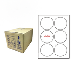 【鶴屋】A4電腦標籤 Φ90mm 6格 1000張入 / 箱(L90W LX), , large