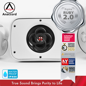 Anaccord雅那歌音響 DC-03-H6 6inch RUBY XSpira IPX66 waterproof desktop wall mount coaxial speakers 1pair