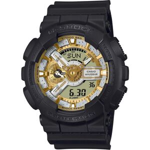 CASIO 卡西歐 G-SHOCK 金銀雙色 雙顯運動手錶 GA-110CD-1A9