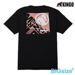 KINGO-大尺碼-男款 圓領T恤-黑-413137, , large