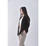 (L) 23区 Vingt trois arrondissements質感羊毛坑紋黑色外套二手衣, , large