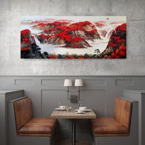 【御畫房】萬山紅遍 國家一級畫師手繪油畫60×120cm(VF-46)