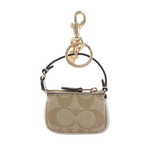 COACH Mini Nolita 手提包造型吊飾/鑰匙圈/淺卡其/白色, , large