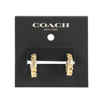 COACH 鉚釘及鎖鏈設計圓弧形針式耳環(金色), , large