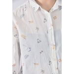 (S) net棉質純棉圖案白色襯衫上衣二手衣, , large