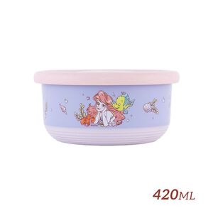 HOUSUXI 迪士尼 不鏽鋼雙層隔熱碗 420ml-小美人魚