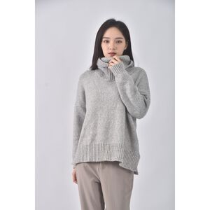 (XL) 質感高領灰色長袖上衣二手衣