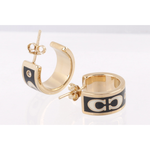 COACH CC Logo 琺瑯及玻璃水鑽環狀耳環(金色/黑色), , large