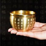 【A&R】招財轉運 百福納財黃銅聚寶盆附小元寶擺飾, , large