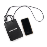 BALENCIAGA Logo購物手機袋/黑色, , large