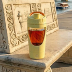 電動攪拌杯 700ml 【熱力黃】可拆底座 一鍵自動攪拌 防漏杯蓋 健身 辦公室 送禮 咖啡 隨行杯 攪拌杯 搖搖杯 蛋白粉 奶昔, , large