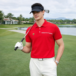 【FALALI】Short-sleeved cooling polo shirt - Men's (red), , large